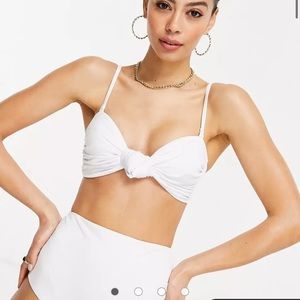 ASOS White Knot Bandeau Swim Top